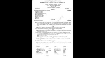 degree acharya Nagarjuna University papers corporate accounting / internet of things