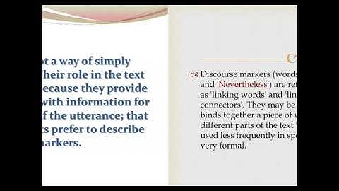 Lesson 6  Grammatical cohesion in discourse conjunction and discourse markers