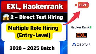 🔥HackerRank Direct Test Hiring 2026 | EXL Fresher Hiring Started | Hiring for 2026, 2027 Batch