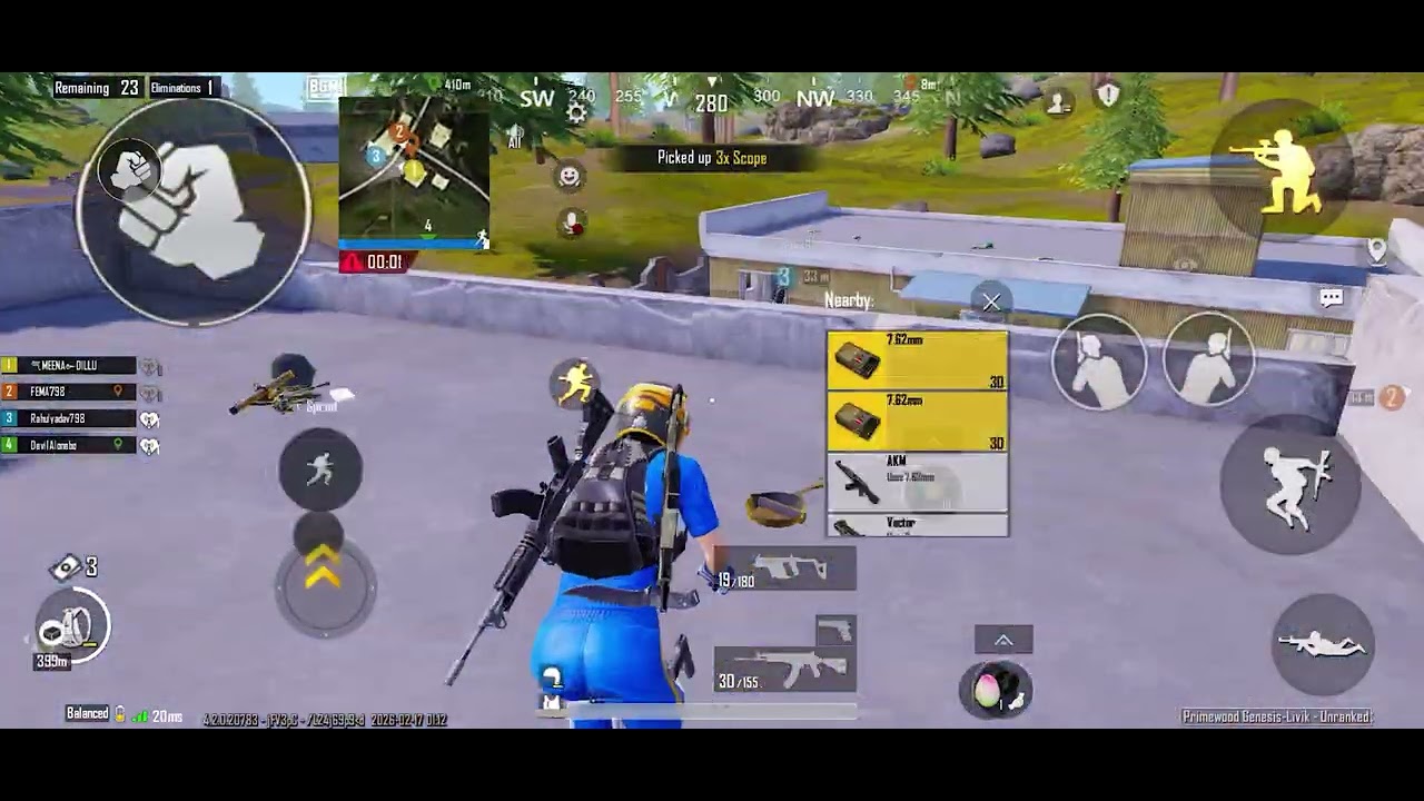 Meena gaming day 23 chiken dinner 🤔🤔last zone fight 
