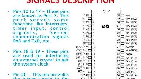 8051 MICROCONTROLLER SIGNALS & PIN DESCRIPTION SANJAY SAINI EL302 UNIT 6