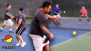 Aggressive 4.5+ Men's Doubles Pickleball with Top Senior Pro