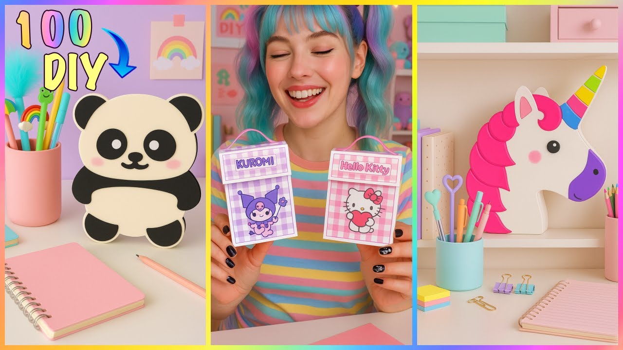 100 DIY LEUKE IDEEËN VOOR SCHOOLBENODIGDHEDEN #diy #briefpapier