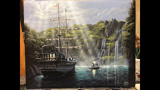 #10 How to Paint Pirate's Cove | Acrylic Painting Tutorial | Marc Harvill Art