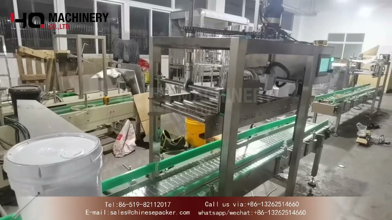 Automatic pail lidder with height PLC control|YQ machinery bucket lid closing press machine USA