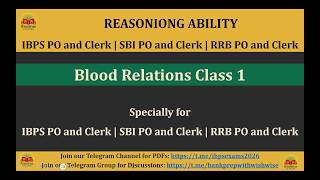 Blood Relations | Class 1 | Complete Reasoning Course for SBI, IBPS &amp; RRB PO/Clerk 2026