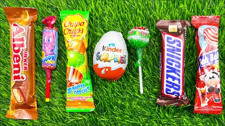 ASMR Most Popular Candys / some lots of colorful rainbow lollipop candy / unpacking chocolate eat