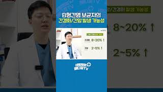 B형간염 보균자의 간경화/간암 발생 가능성 #shorts