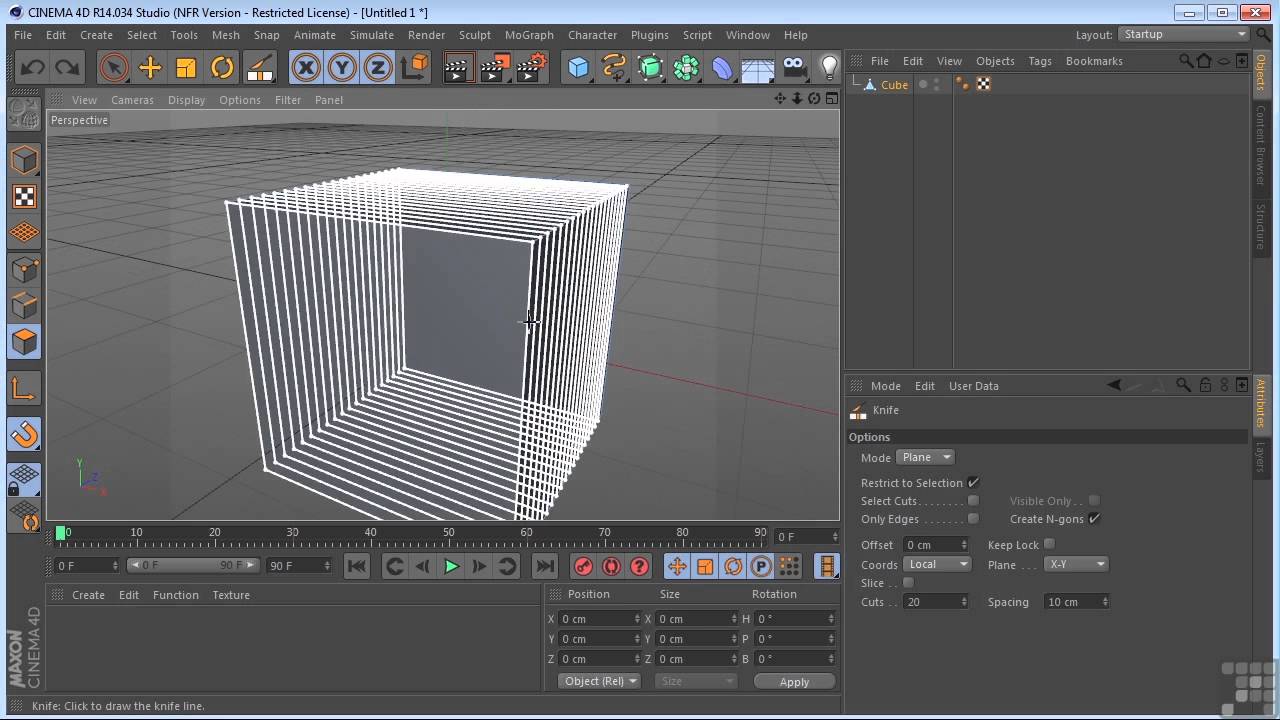 Maxon Cinema 4D R14 Tutorial Modelling With The Knife YouTube