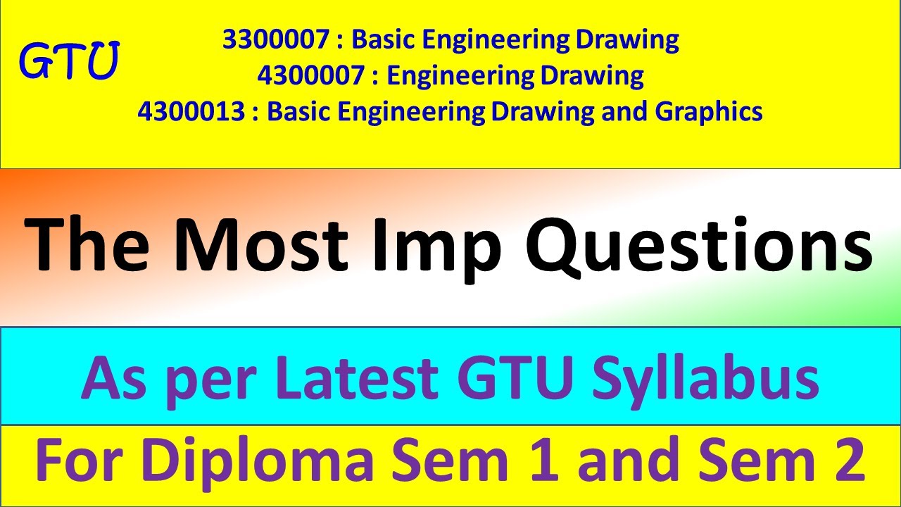 Most Imp Questions | Engineering Drawing | BED & G | Diploma