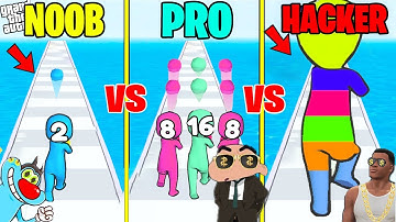 SHINCHAN PLAY MERGER GRABBER WITH OGGY, CHOP & JACK NOOB VS PRO VS HACKER