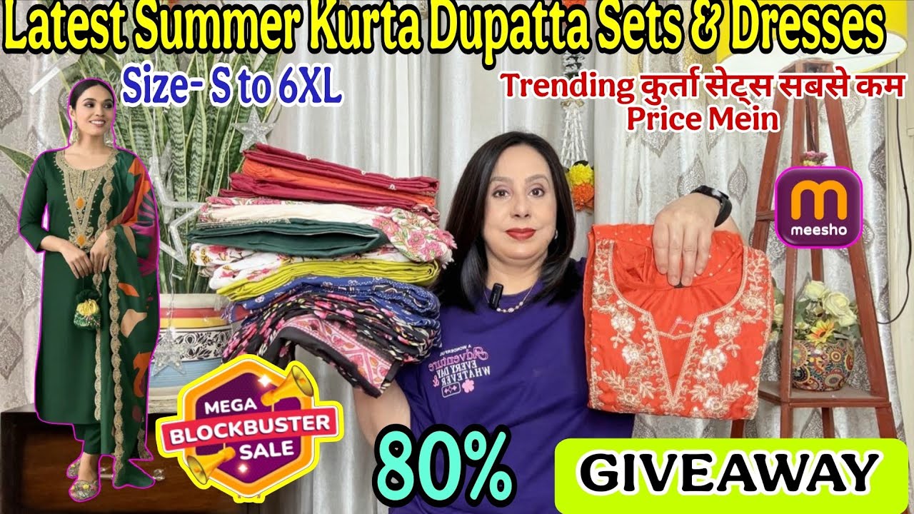 Meesho Partywear Cotton Kurti/Kurta Set Haul Starting 189😍Embroidery & Sequence Work Special#meesho 