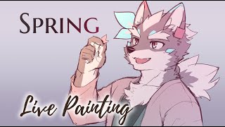 【お絵かき】桜散る、あたたか配信リベンジ！【Vtuber/逢魔牙ワルト】