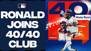 40 homers Ronald Acuna Jr is the FIRST PLAYER EVER to record 40 homers and 60 steals in a season