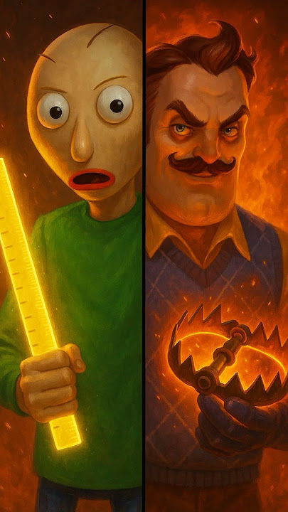 Baldi VS Hello Neighbour, Who's creepier? 🏠➕➗✖️#baldi #helloneighbor #creepy #whowins