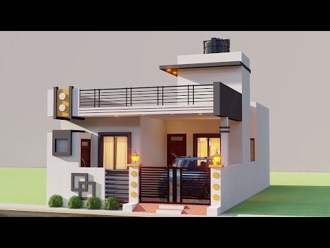 23 By 42 3 Bedroom Village House Design 3D House Plane