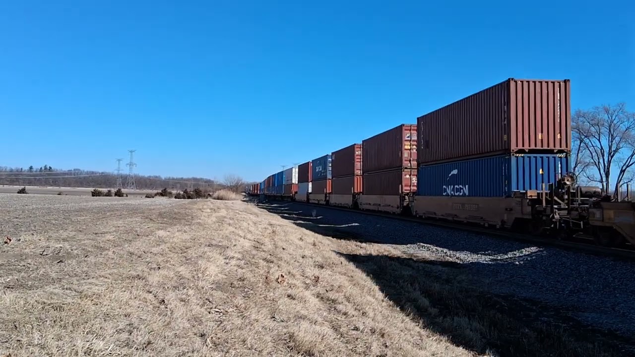 BNSF 7866 leads a Monster S train through Coal City, IL  