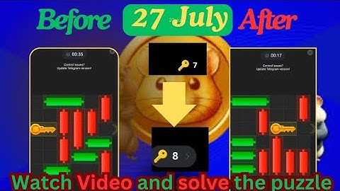 Hamster Kombat new key solved 27 july! mini game puzzle