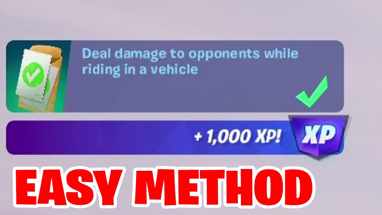 Deal damage to opponents while riding in a vehicle Fortnite