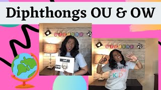 Diphthongs OU & OW mini lesson for kids, distance learning, virtual learning