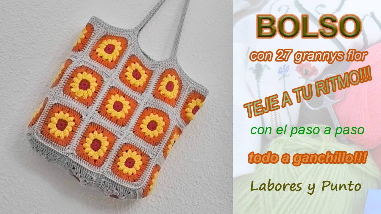 Tejer un bolso con granny flor paso a paso Labores y Punto YouTube