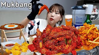 🍗마라맛 치킨의 끝판대장 등장!🥳 Real 통새우치킨에 찐마라맛을 태워?! 닭똥집 치킨먹방 CHICKEN MUKBANG ASMR EATINGSHOW REALSOUND 먹방