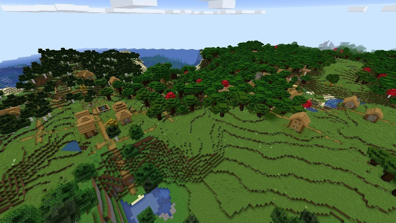 Minecraft 1.14.4 Seed 233: Double forest village and desert temple ...