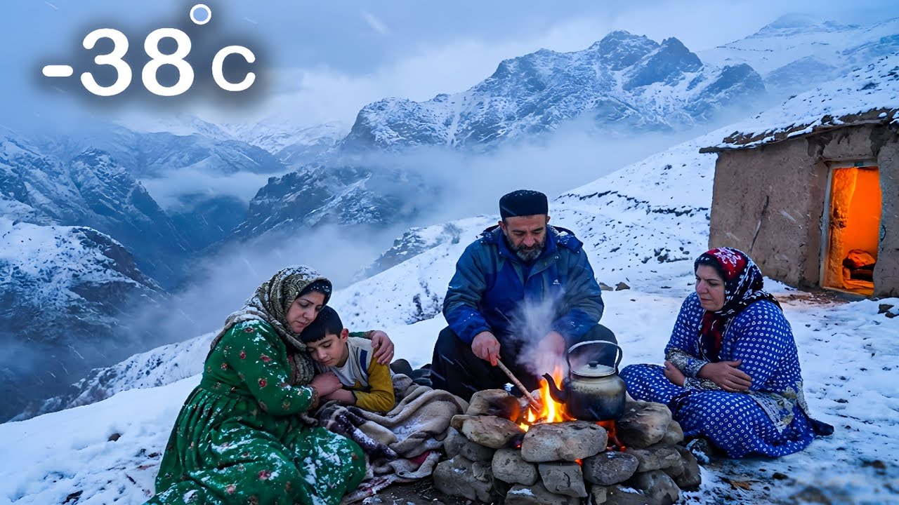 Выживание в жестокую зиму в самом холодном селе Ирана… | Настоящая жизнь кочевников ❄️ -38°C
