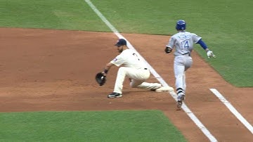 KC@MIN: Polanco, Mauer get Infante out at first