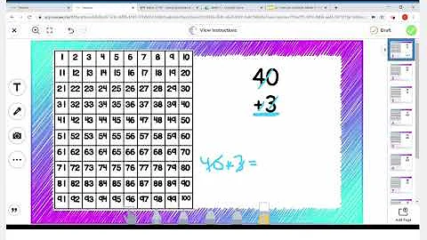 2-digit and 1-digit addition on a hundreds chart