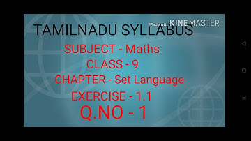 Samacheer  kalvi /Tamilnadu Syllabus/class 9 maths /Chapter 1 SetLanguage/Ex 1.1 /Q .No 1