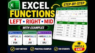 Master Excel Functions | LEFT, RIGHT, MID with Practical Examples
