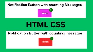 How to create and design inbox notification button / inbox messages #htmlcss