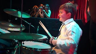 8-year-old drummer plays Liquid Lunch with Free Shots (Caro Emerald cover)