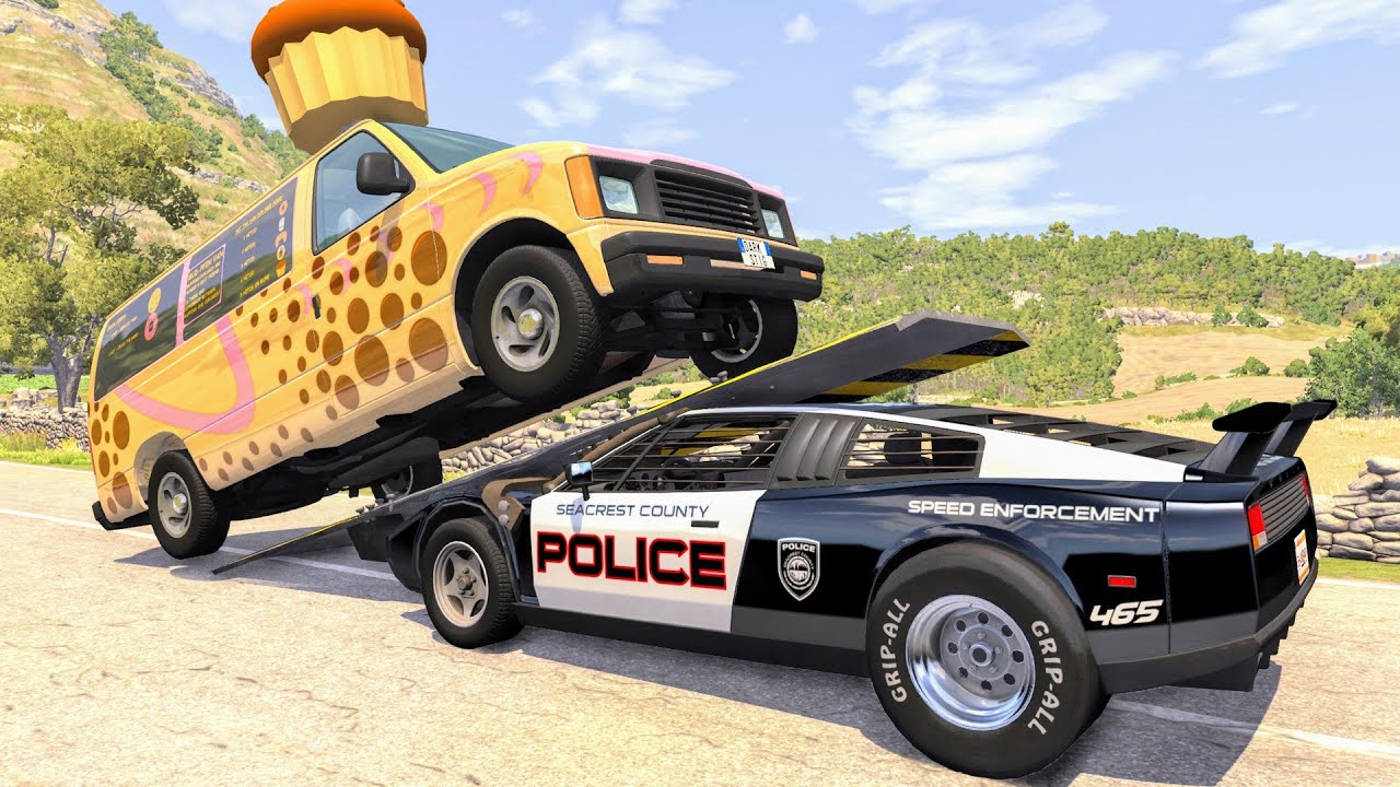 Crazy Police Chases #95 - BeamNG Drive Crashes