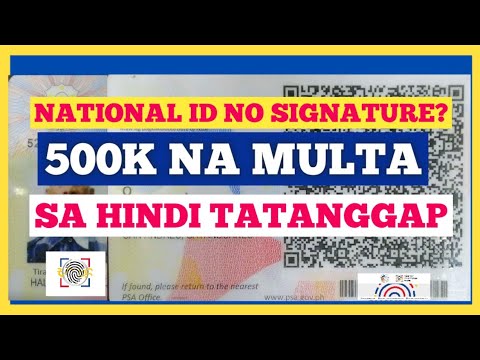 NATIONAL ID CARD RECEIVED: BAKIT WALANG SIGNATURE ANG NATIONAL ID