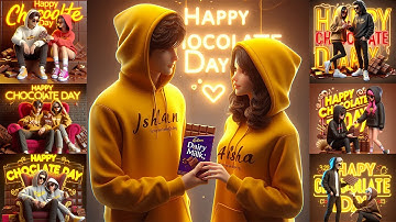 Happy Chocolate Day couples name images | Bing image creator tutorial | Valentine Week | Learn Ai