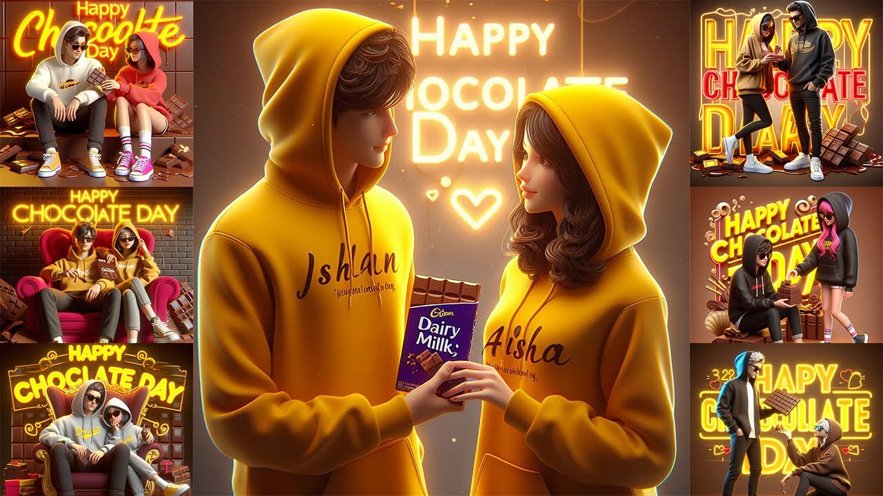 Happy Chocolate Day couples name images | Bing image creator tutorial | Valentine Week | Learn Ai