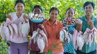 Cooking Red Fish and Kahe Fish Recipe For Donation - Eating Food in Village - Kitchen Foods