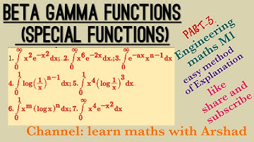 Beta Gamma functions part-3; ( special functions ) Engineering maths. English. M1 ; M2 ; Arshad sir.