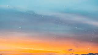 Transition To Evening Colorful Sundown. Sunset Sky Background Backdrop. Bright Dramatic Sky With