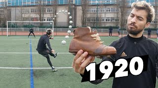 PLAY FOOTBALL WITH 1920's BOOTS ?! (English sub)