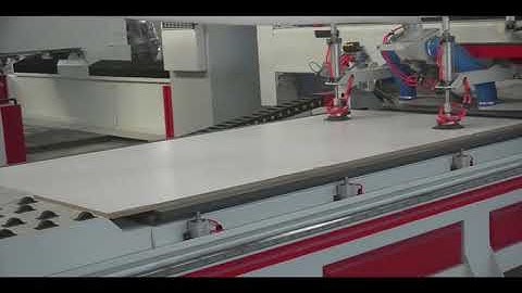 Auto loading  unloading  panel furniture production line CNC router machine