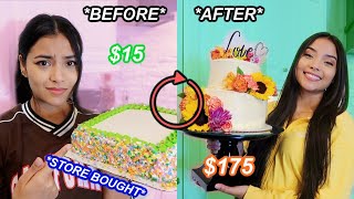 Turning A $15 Grocery Store Cake Into A Wedding Cake!