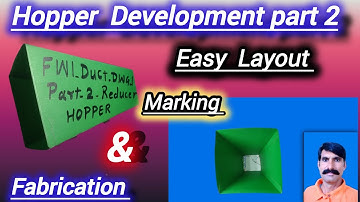 Hopper fabrication formula in hindi part 2 | reducing hoper development | FWI Duct Drawing 1 part 2|