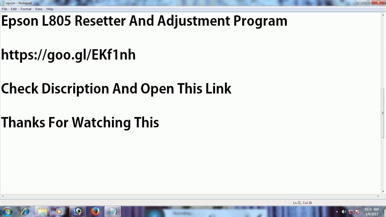 Epson L805 Adjustment Program Download - YouTube
