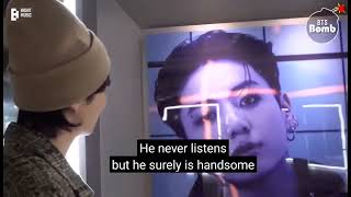 [ENG SUB] Jhope calling Jungkook handsome😍💪|| BTS JHope at BTS Exhibition 2022 #jhope #jungkook #bts screenshot 3