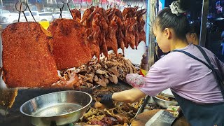 Very Popular Dinner! Crispy Roast Pork, Pork Chops & Roasted Duck - Cambodia Street Food