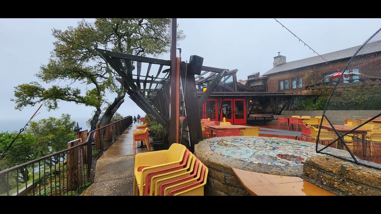 Rainy Day at Nepenthe Restaurant, Big Sur, CA