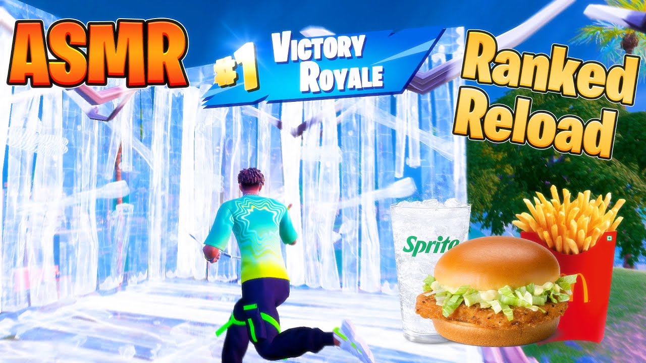ASMR Gaming🍟Fortnite Reload McDonald’s Mukbang Eating Gameplay🎮